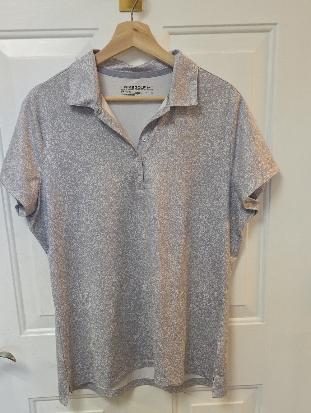 Nike Women’s Heathered Gray Polo Button-Down Shirt